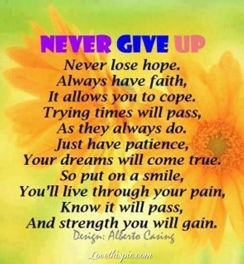 never give up