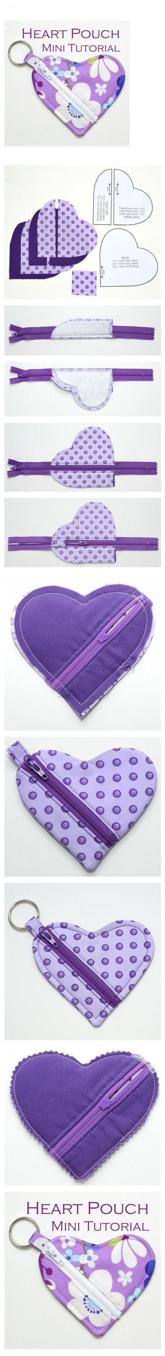 DIY Heart Pouch Mini Tutorial