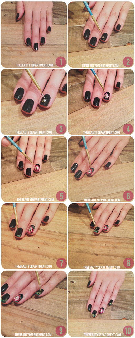 Needle Point Nail Art