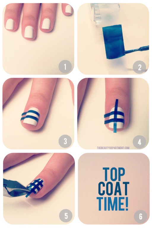 DIY Gingham Accent Nail