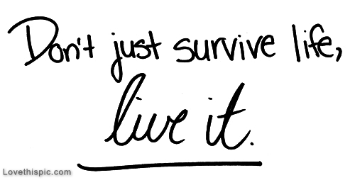 Dont just survive life, live it Dont just survive life, live it