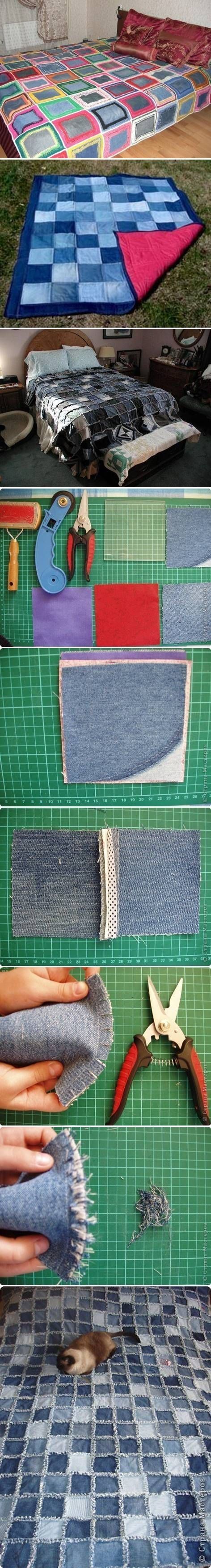 DIY Denim Blanket