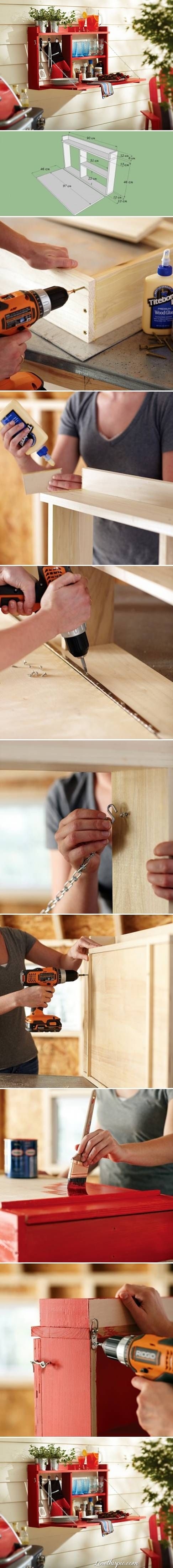 DIY Wall Mounted Folding Table