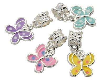 Butterfly Alloy European Dangle Beads Butterfly Alloy European Dangle Beads