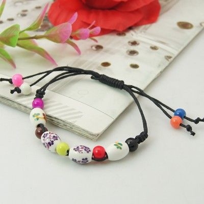 Fashion Bracelets, with Handmade Porcelain Beads Fashion Bracelets, with Handmade Porcelain Beads