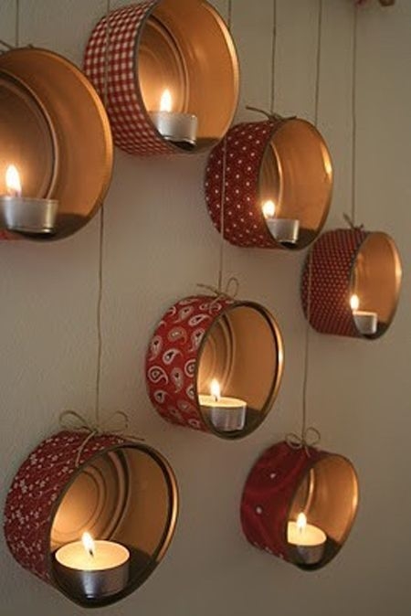 Tuna Can and Scrap Paper Cande Holders Tuna Can and Scrap Paper Cande Holders