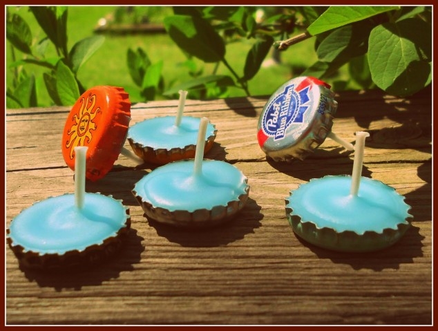 DIY bottle cap candles