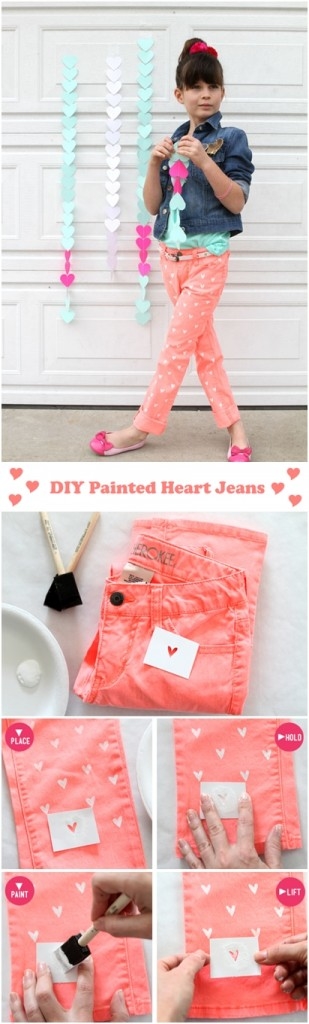DIY Painted Heart Jeans