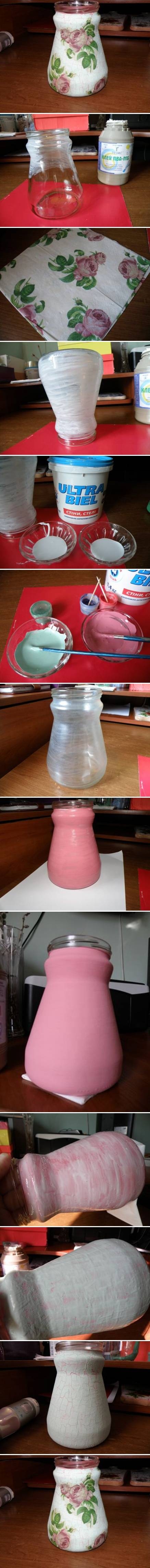 DIY Flower Fabric Jar