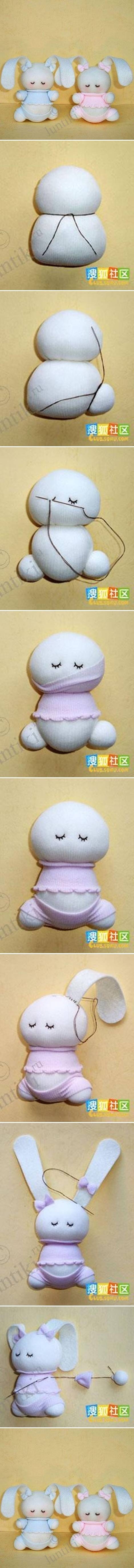 DIY Adorable Sock Bunny