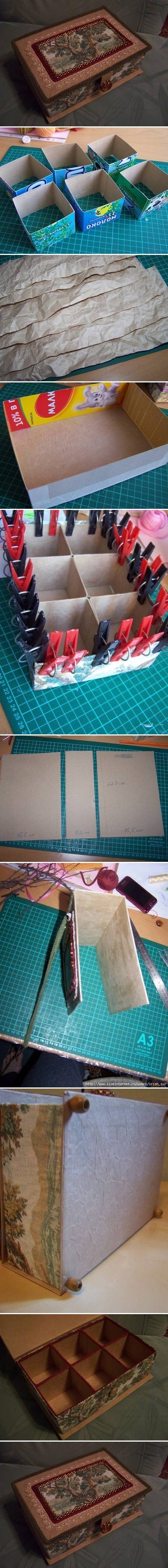 DIY Cardboard Organizer Box