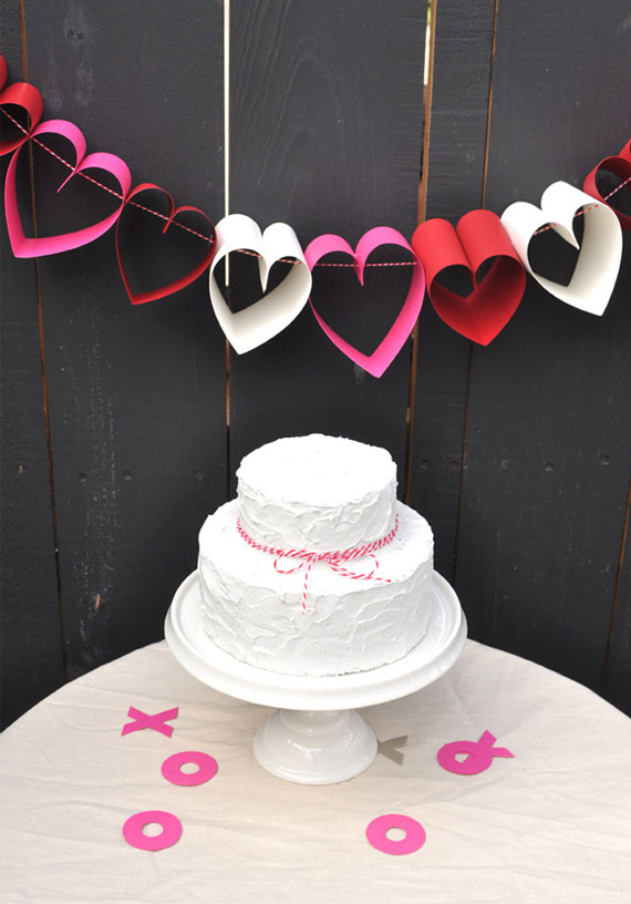 Paper heart garland
