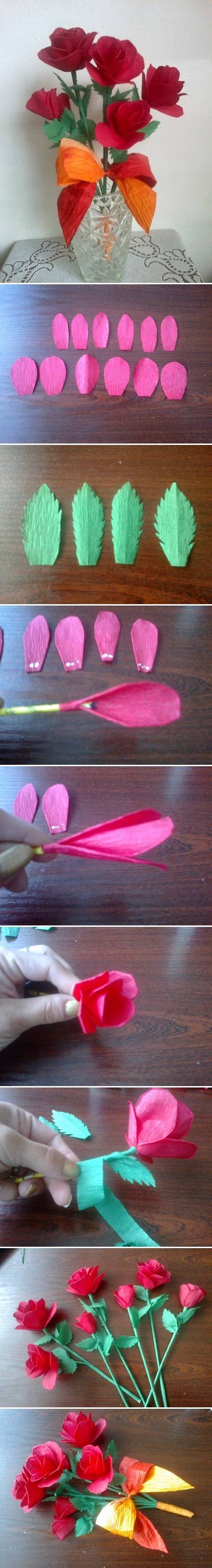 DIY Crepe Paper Roses