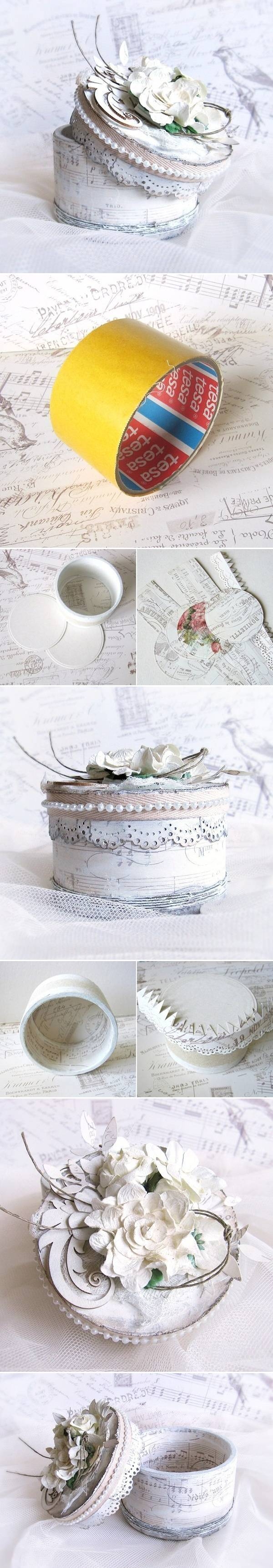 DIY tape roll jewelry box