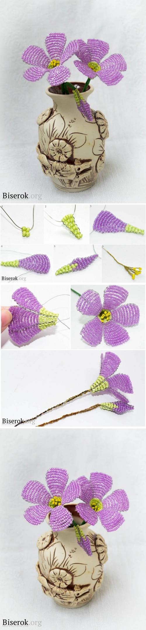 DIY beads purple flower DIY beads purple flower