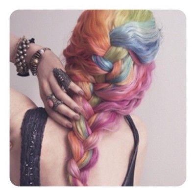 Colorful plaited hair