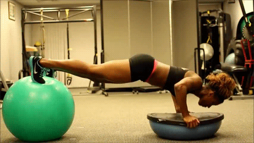 Exercise on the medicine ball Exercise on the medicine ball