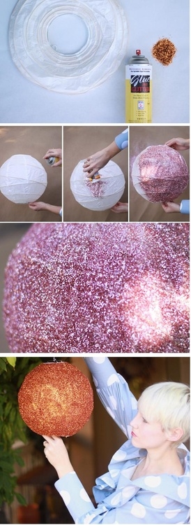 DIY Glitter Lamps