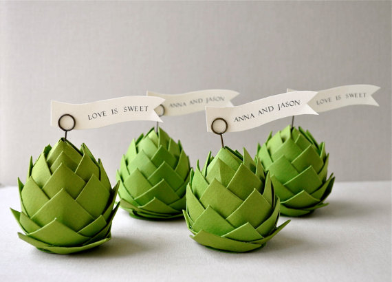 Paper artichoke table decorations