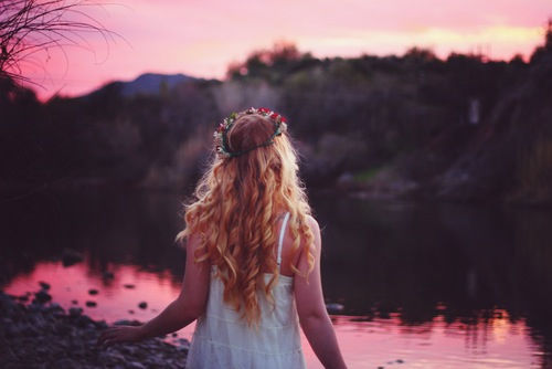 Flower halo in the sunset