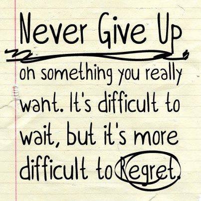 Never give up some something you really want Never give up some something you really want