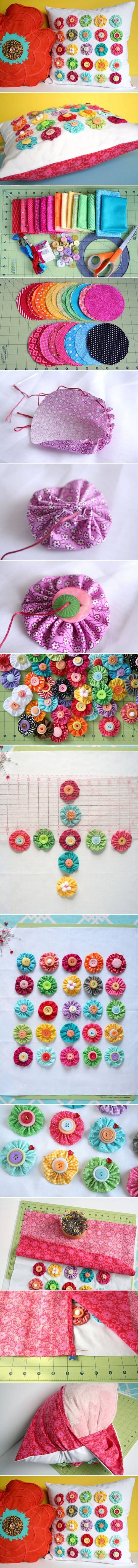 DIY Button Pillow Decorations