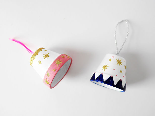 Clay pot christmas bell craft