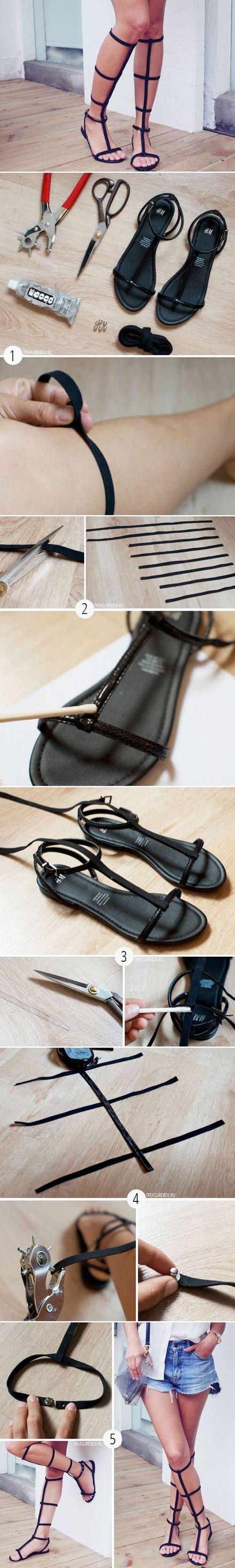 DIY Long Strap Shoes