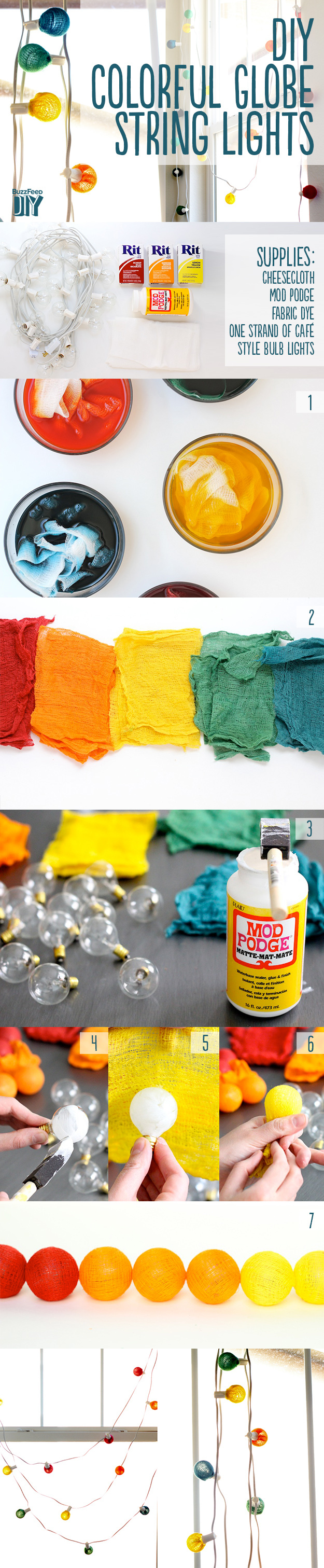 DIY Colorful Globe String Lights