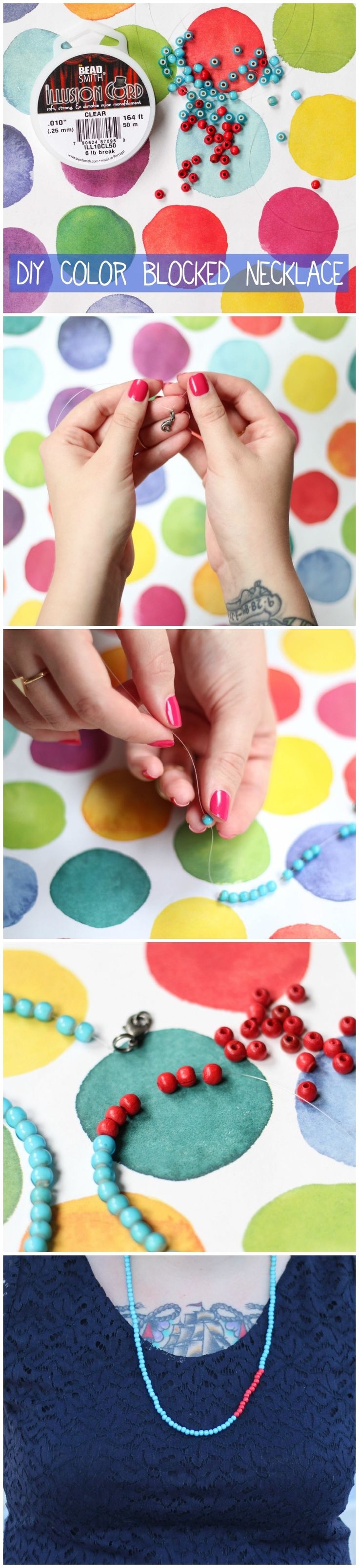 DIY Colored Block Necklace DIY Colored Block Necklace