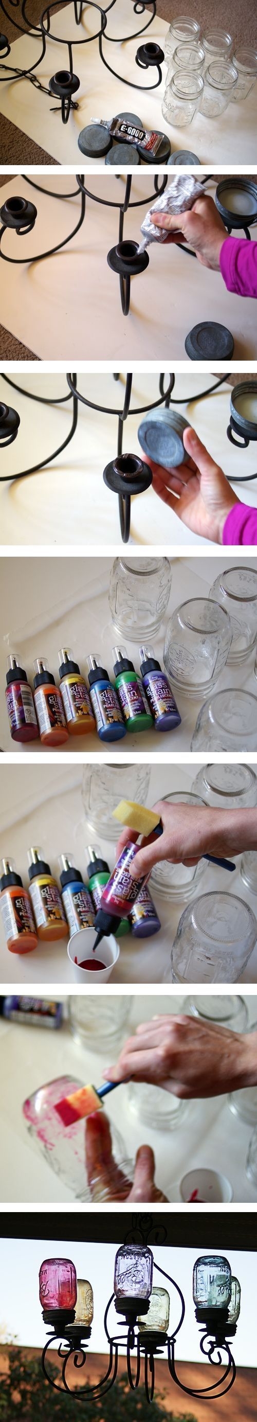 DIY Mason Jars Chandelier