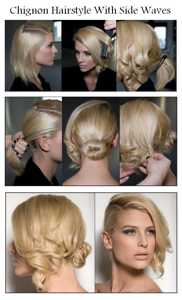 DIY Chignon with Side Waves DIY Chignon with Side Waves
