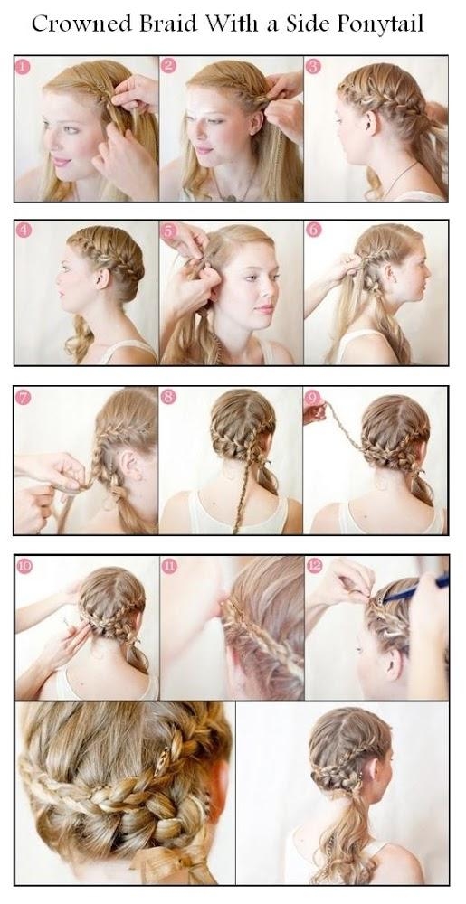 DIY Crowned Braid with a Side Ponytail