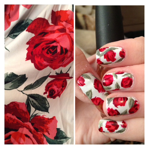 Red roses nails Red roses nails