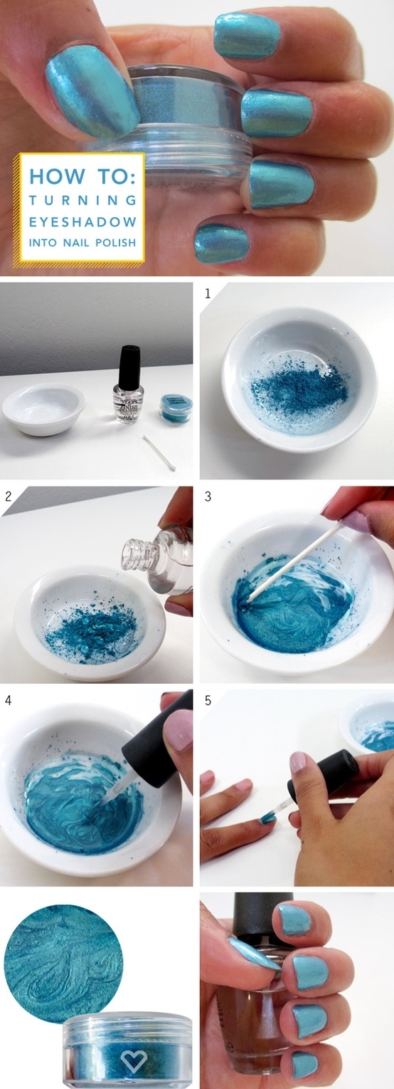 DIY eye shadow into nail polish