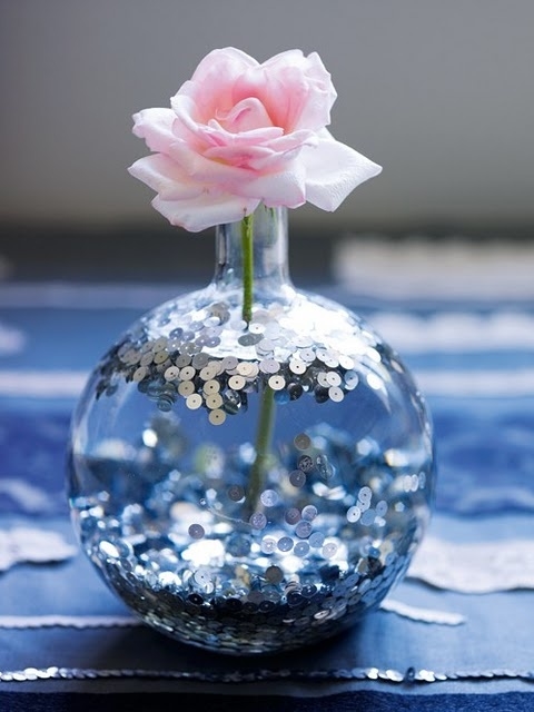 Water and plastic sequins
