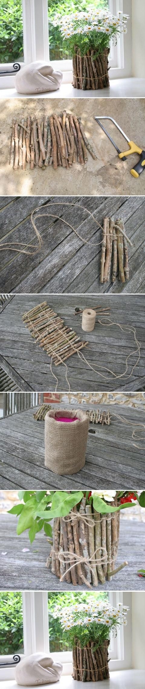 DIY Tree Branches Flower Pot DIY Tree Branches Flower Pot