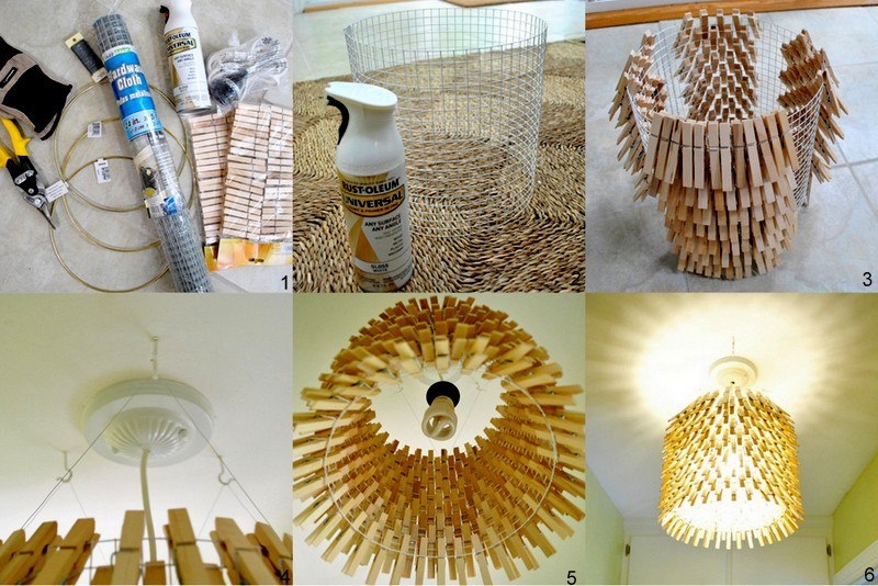 DIY Clothespin Chandelier DIY Clothespin Chandelier