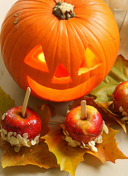 Jack-O-Lantern and Candy Apples