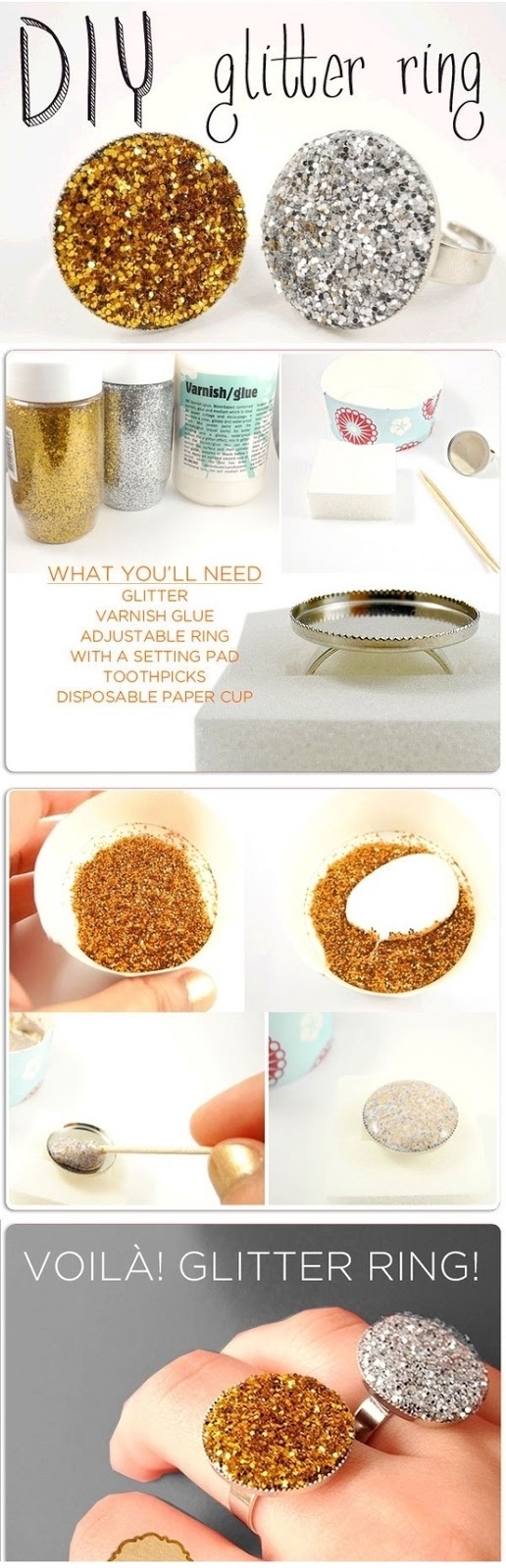 DIY Glitter Rings DIY Glitter Rings