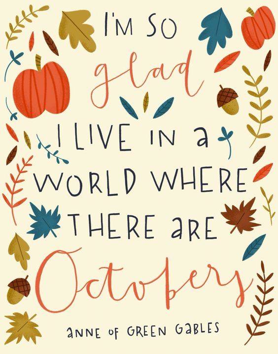 Herbst Holzschild Dekoration – Mit Spruch 'I'm So Glad I Live In A World Where There Are Octobers'