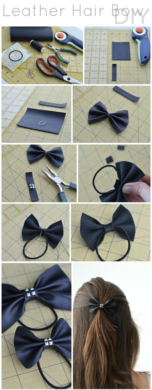 DIY LEATHER HAIR BOW