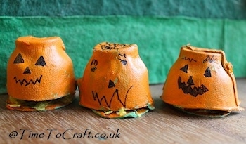 Egg carton pumpkin houses Egg carton pumpkin houses