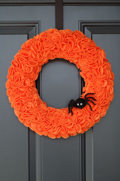Orange halloween wreath