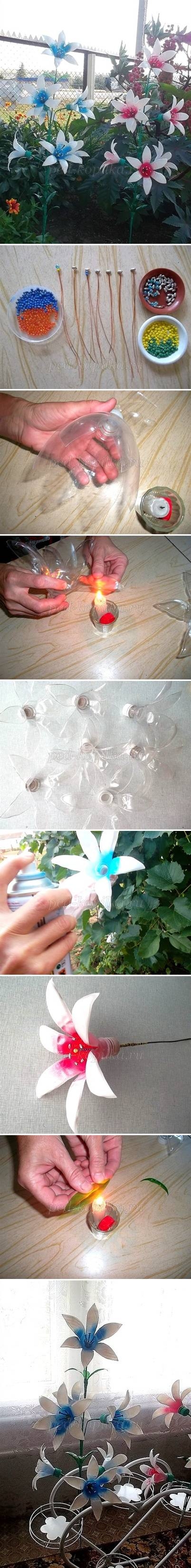 DIY Painted Plastic Bottle Flower
