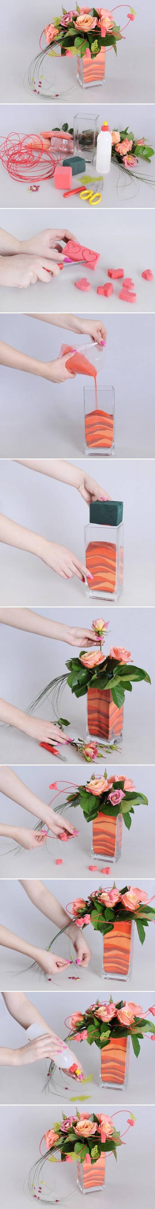 DIY Flower Vase with Sand DIY Flower Vase with Sand