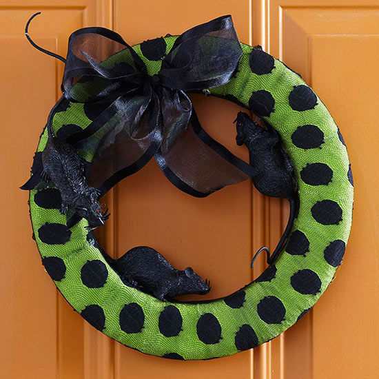 Polka Dot Halloween Wreath