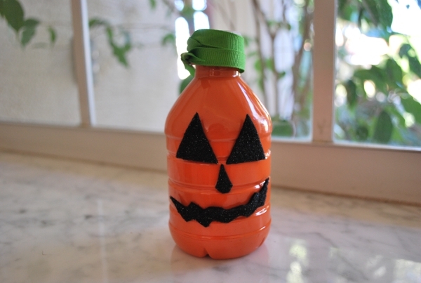 Water bottle pumpkins