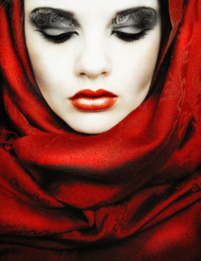 Intricate eye makeup