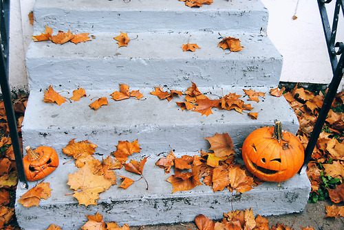 Pumpins on the stairs Pumpins on the stairs